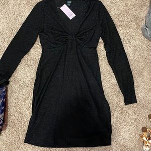 Black sparkly cut out dress